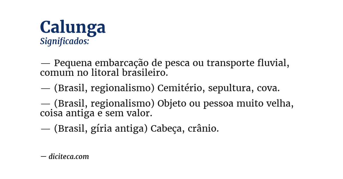 Significado de calunga