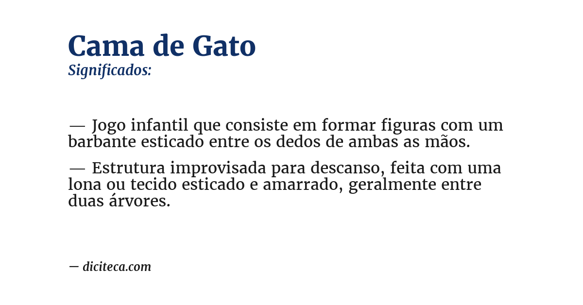 Significado de cama de gato