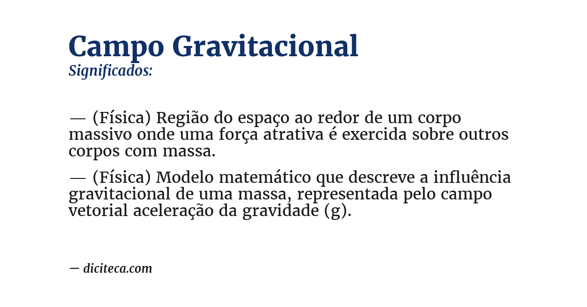 Significado de campo gravitacional