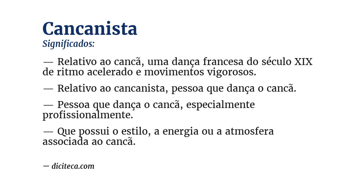 Significado de cancanista