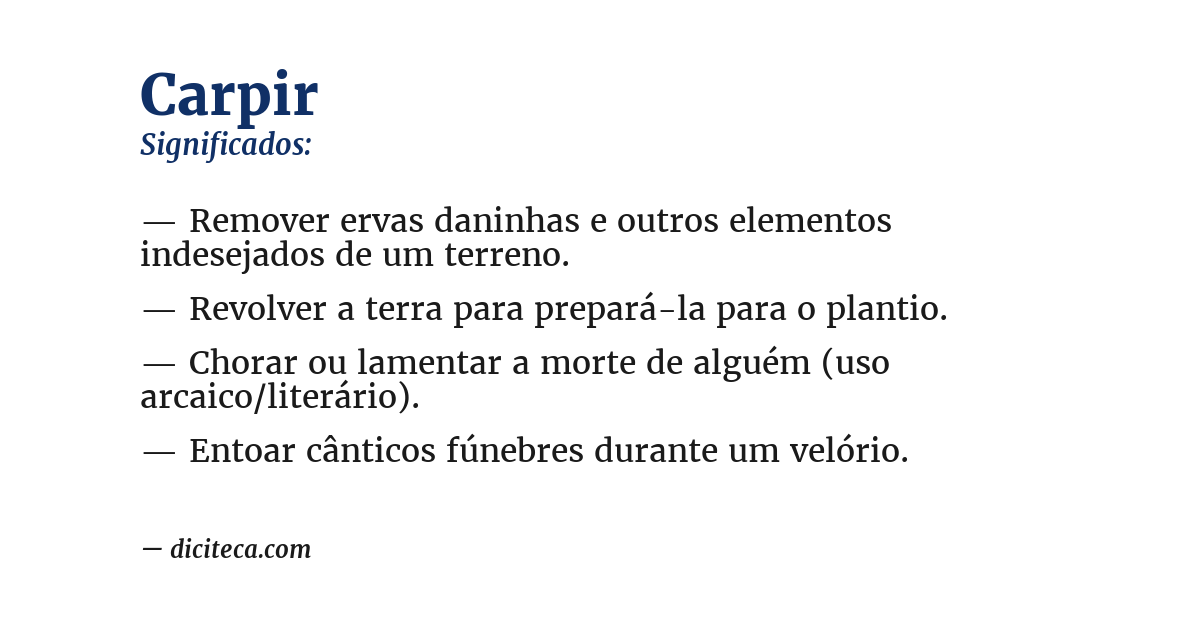Significado de carpir