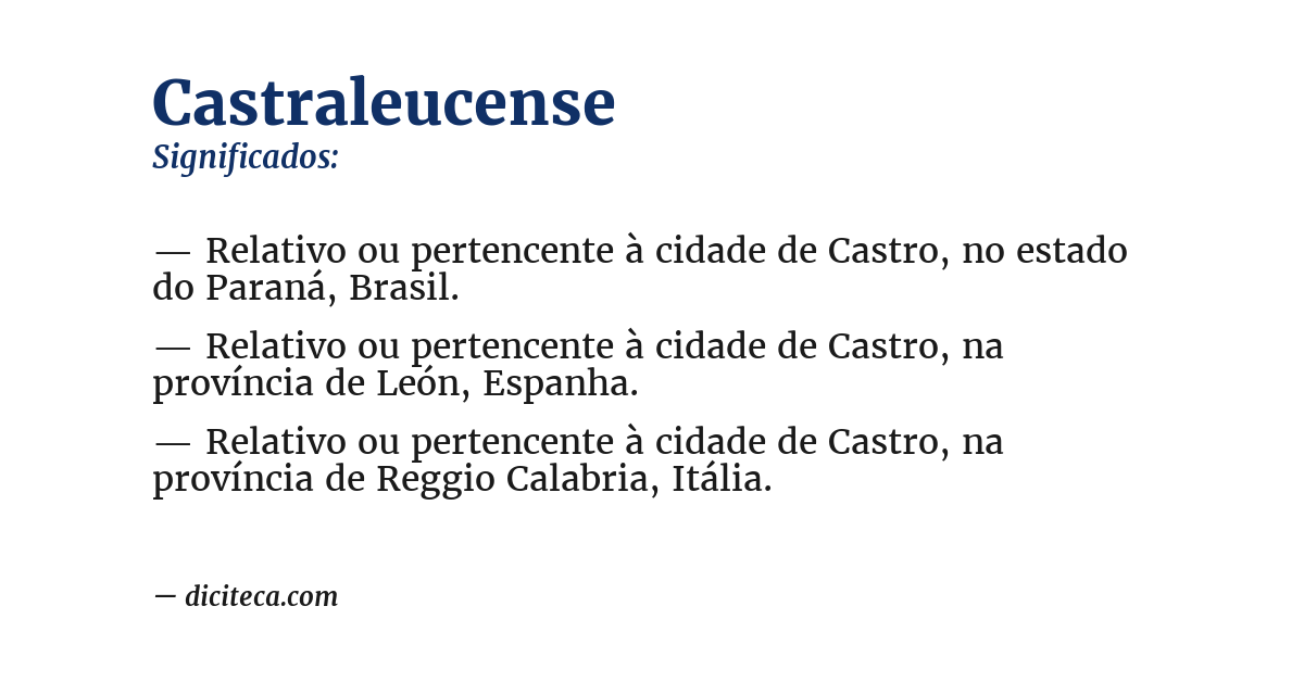 Significado de castraleucense