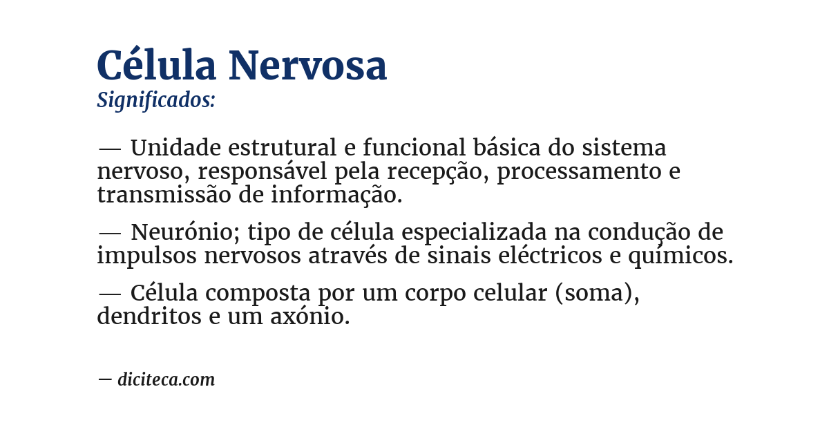 Significado de célula nervosa