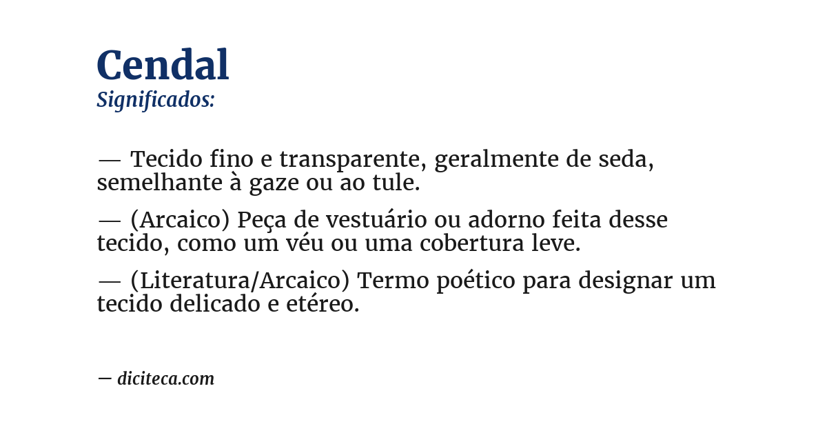 Significado de cendal