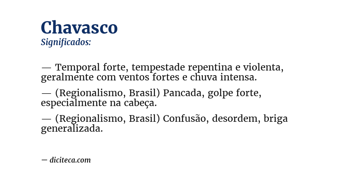 Significado de chavasco