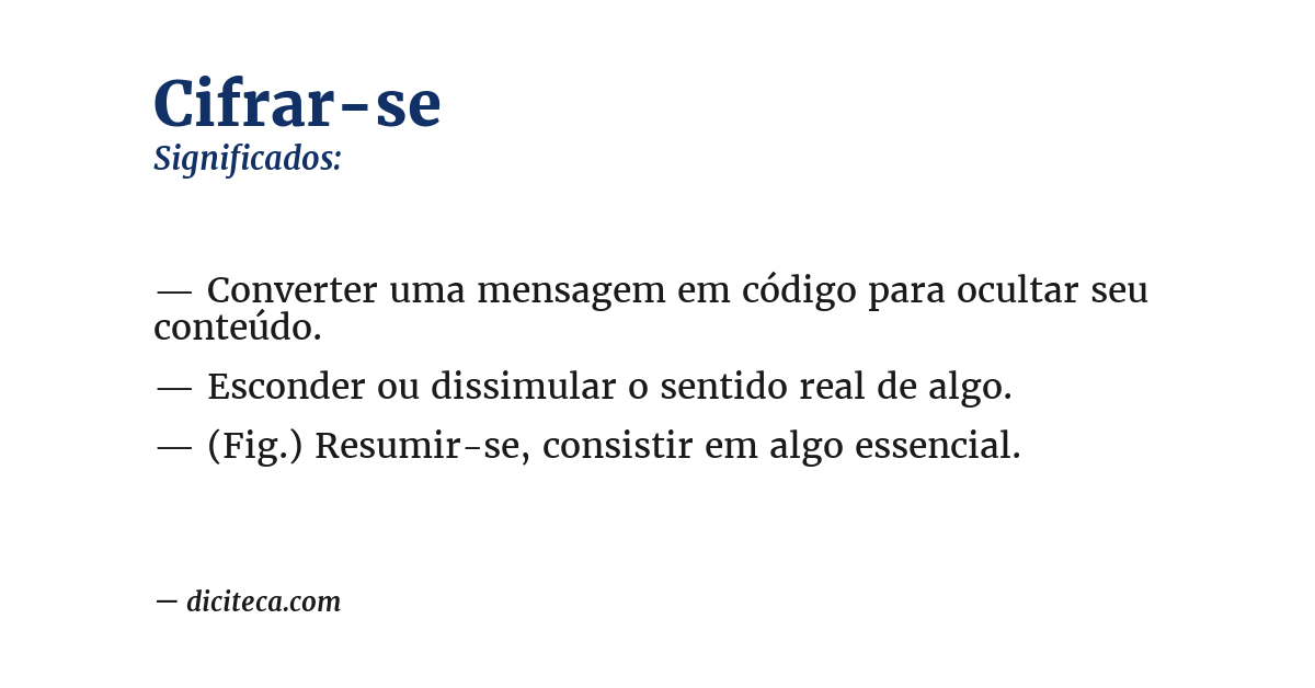 Significado de cifrar-se