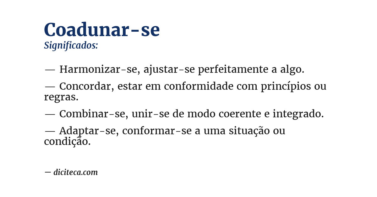 Significado de coadunar-se