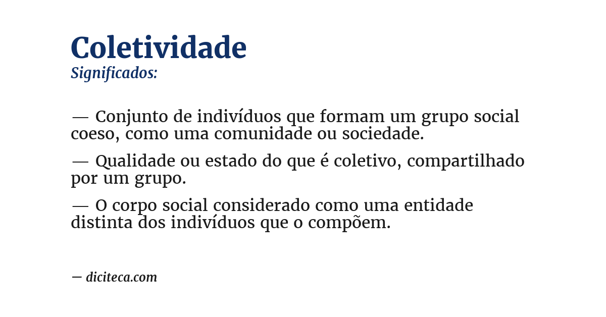 Significado de coletividade