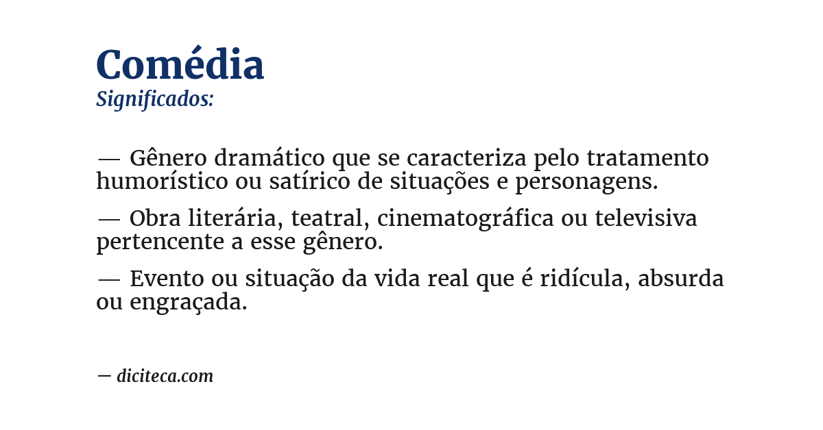 Significado de comédia