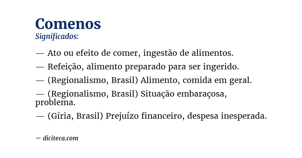 Significado de comenos