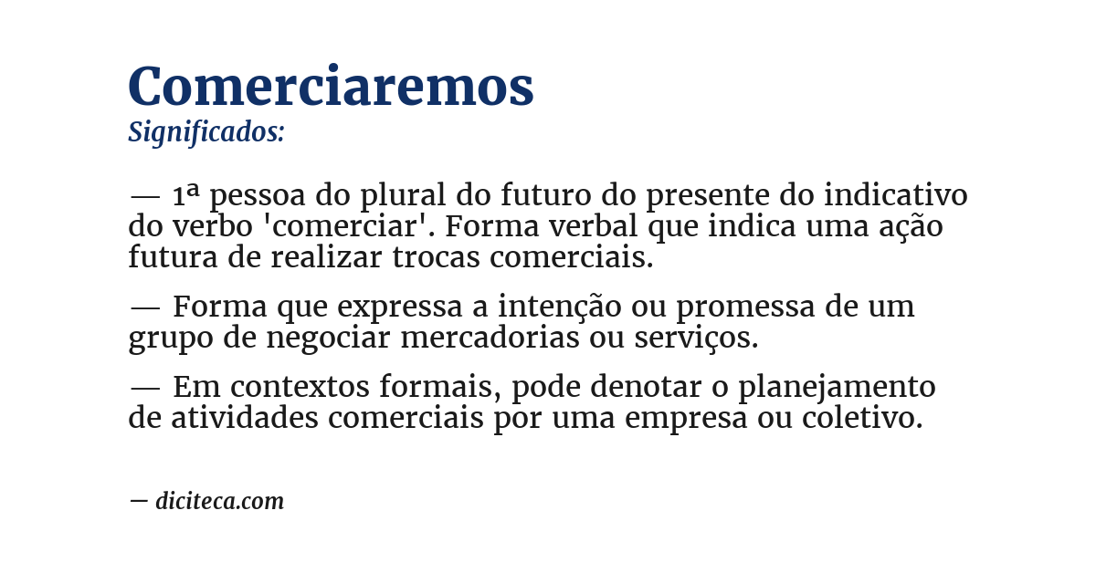 Significado de comerciaremos