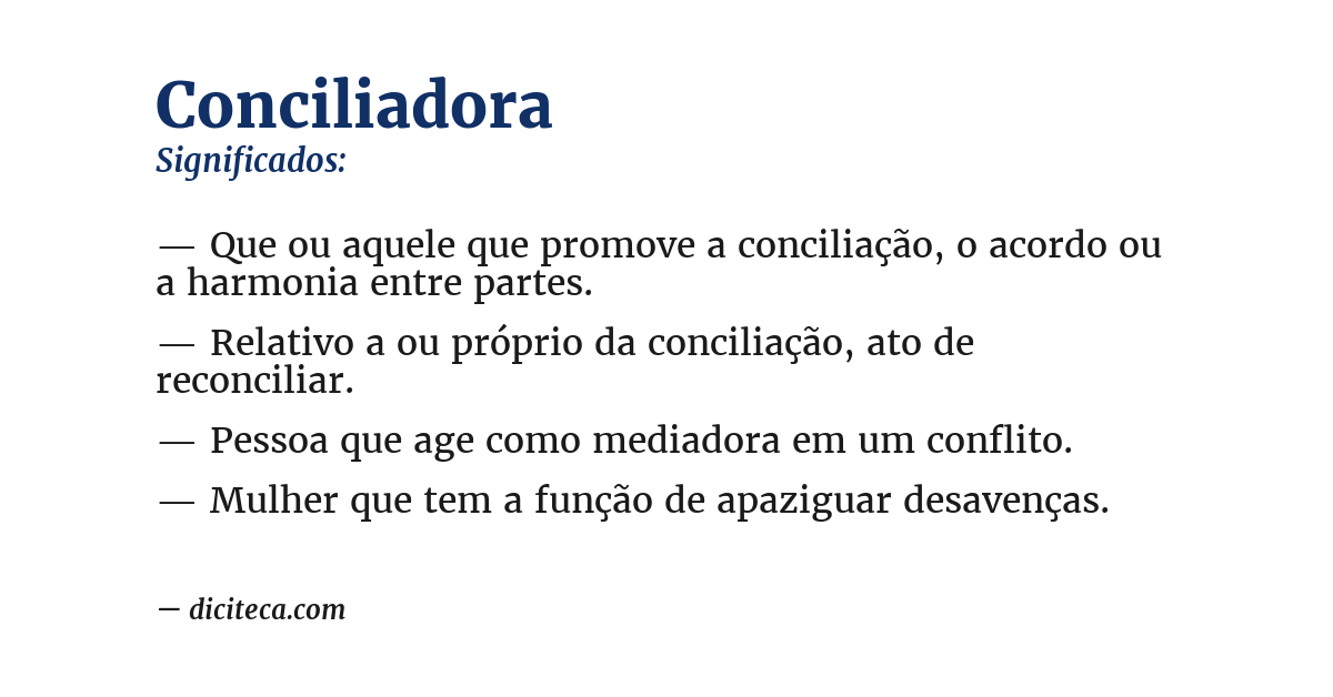 Significado de conciliadora