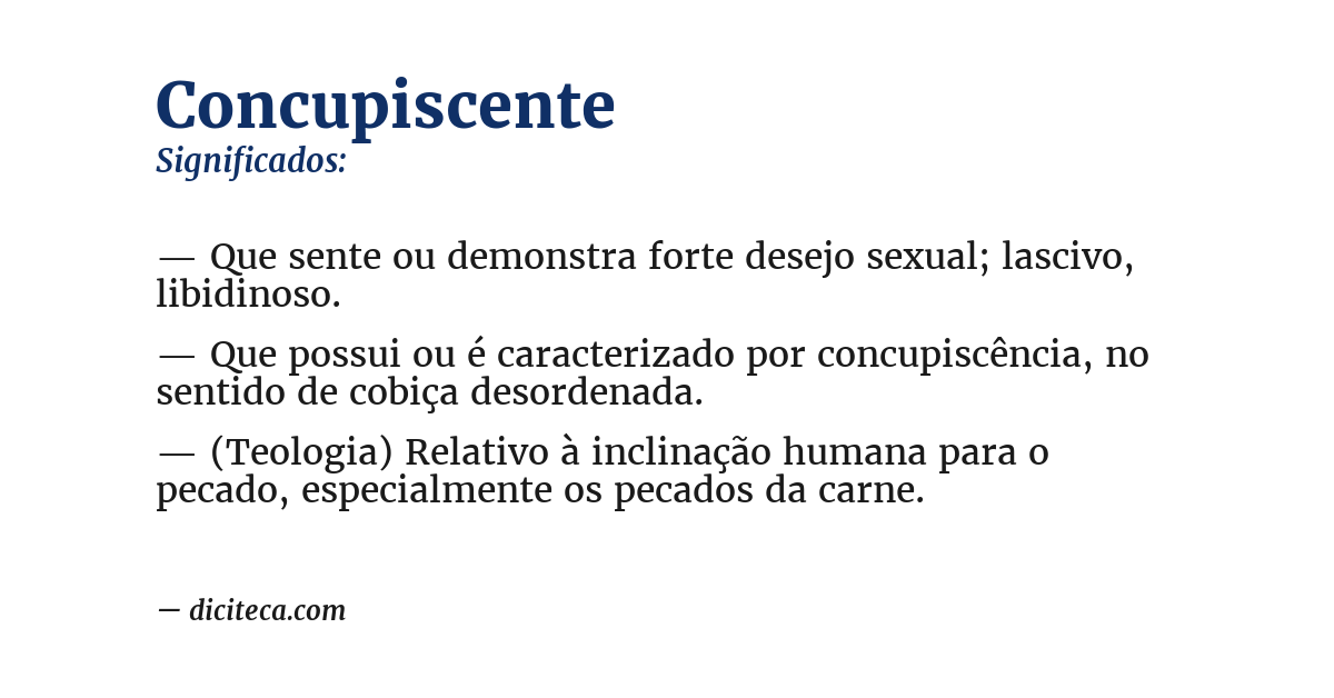 Significado de concupiscente