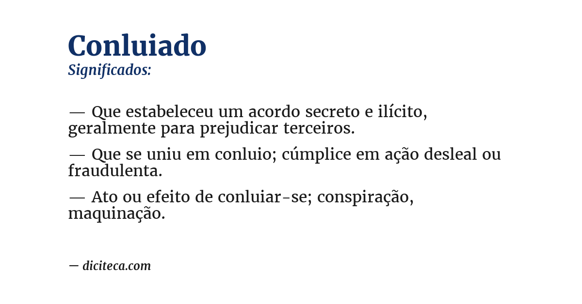 Significado de conluiado