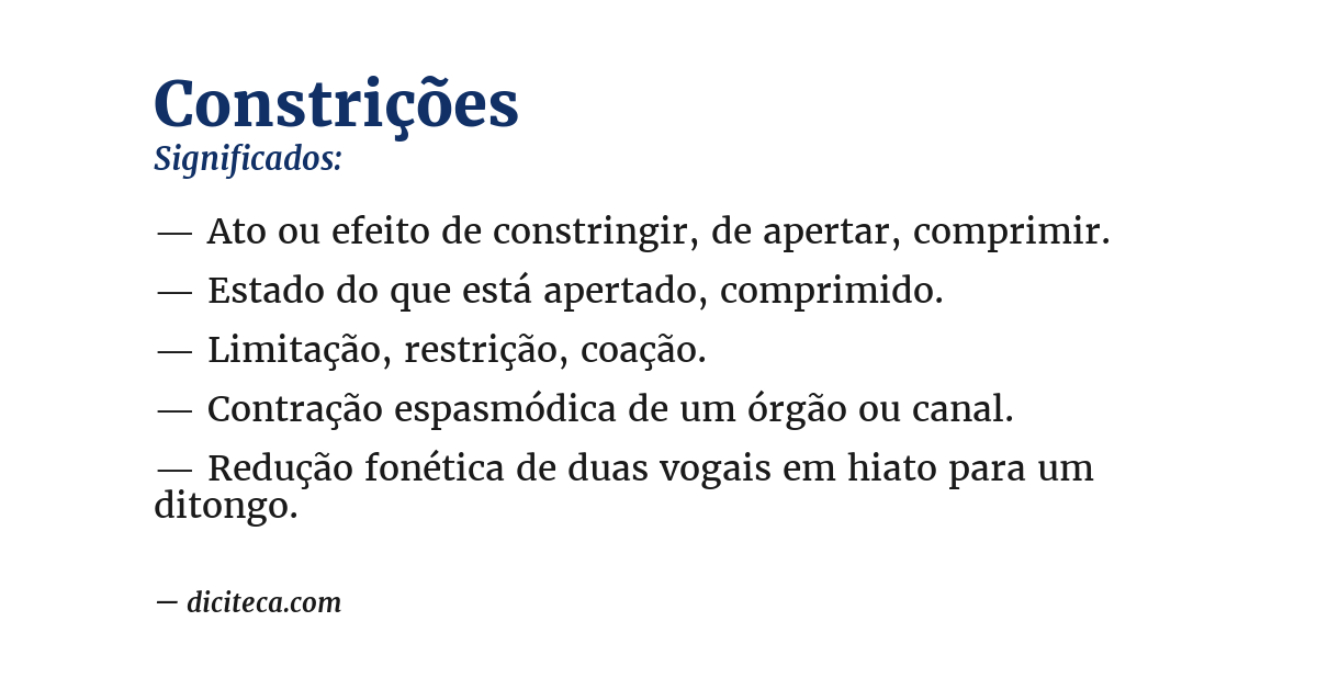 Significado de constrições