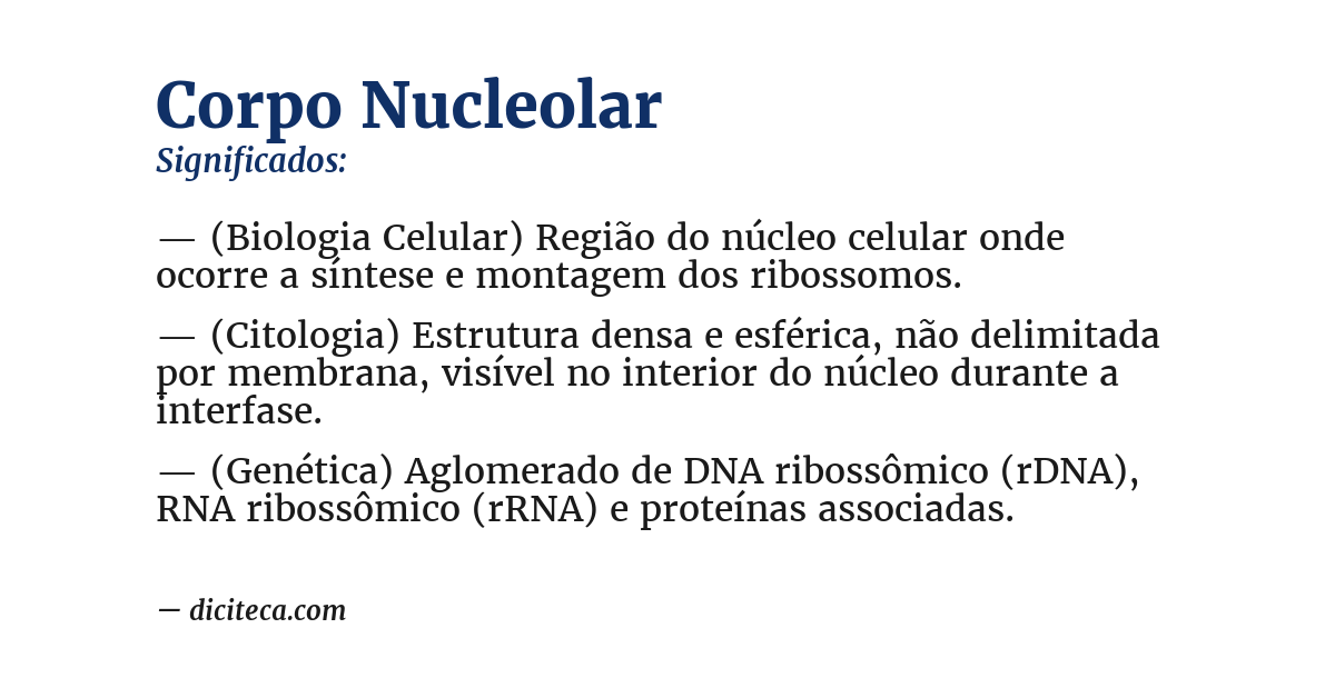 Significado de corpo nucleolar