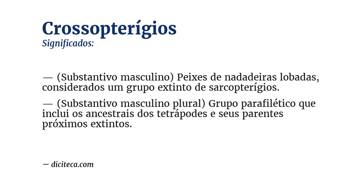 Significado de crossopterígios