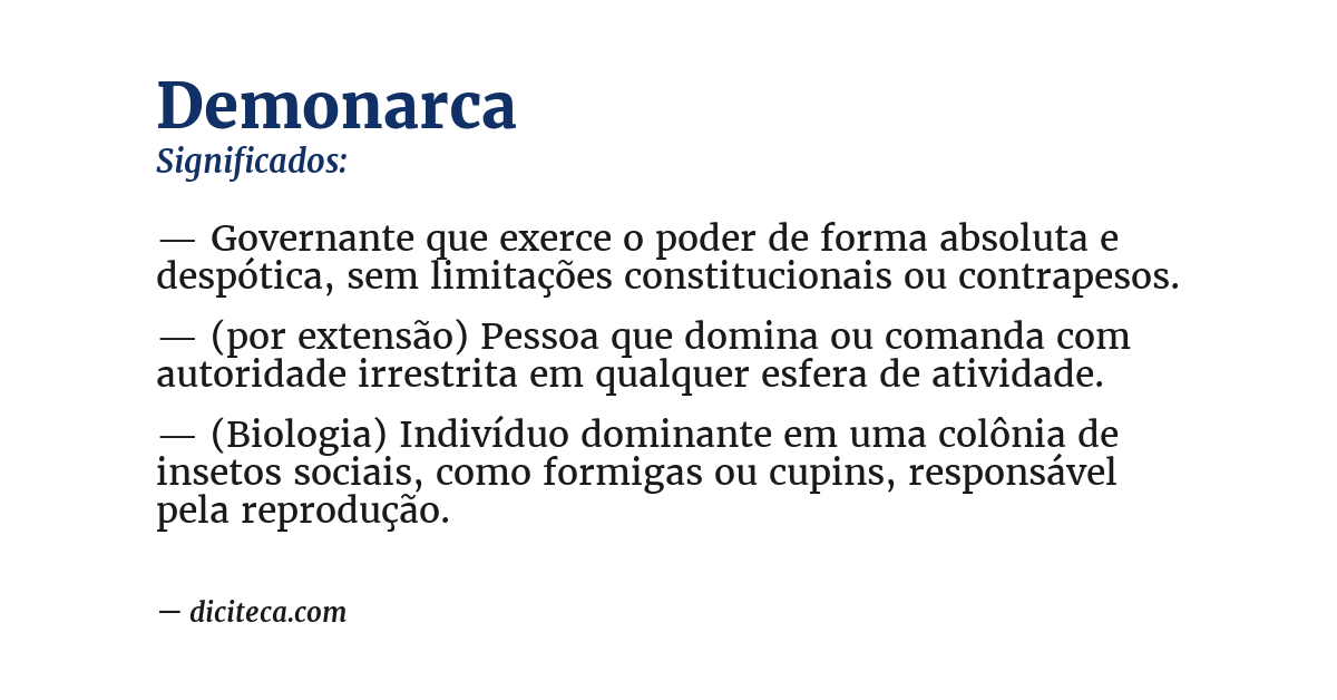 Significado de demonarca