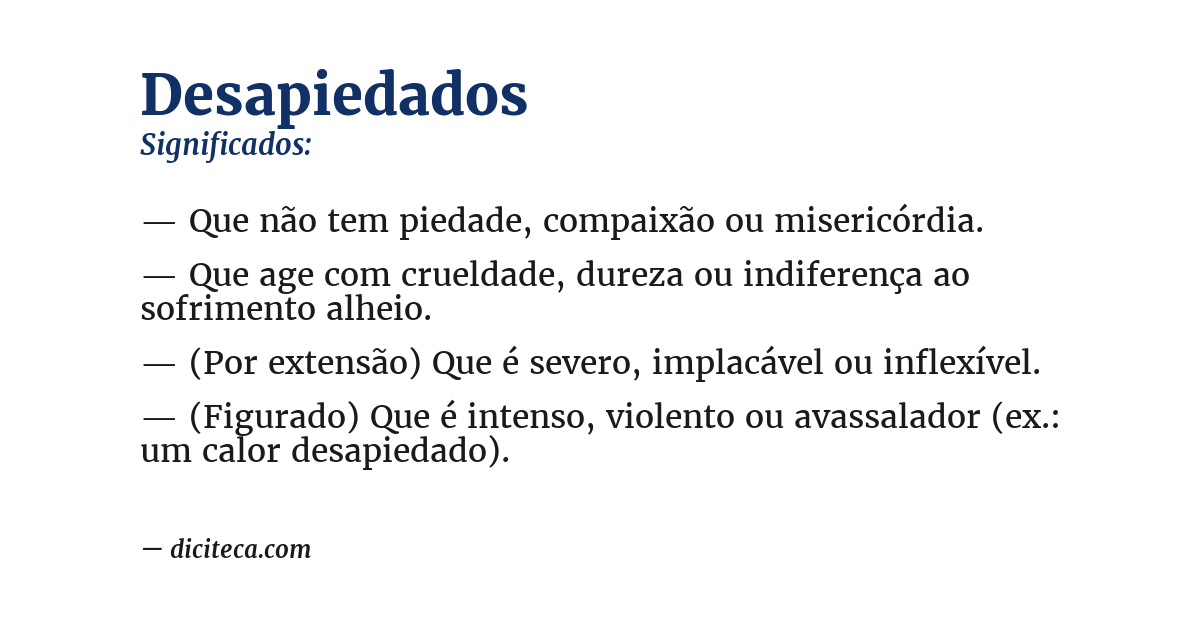 Significado de desapiedados