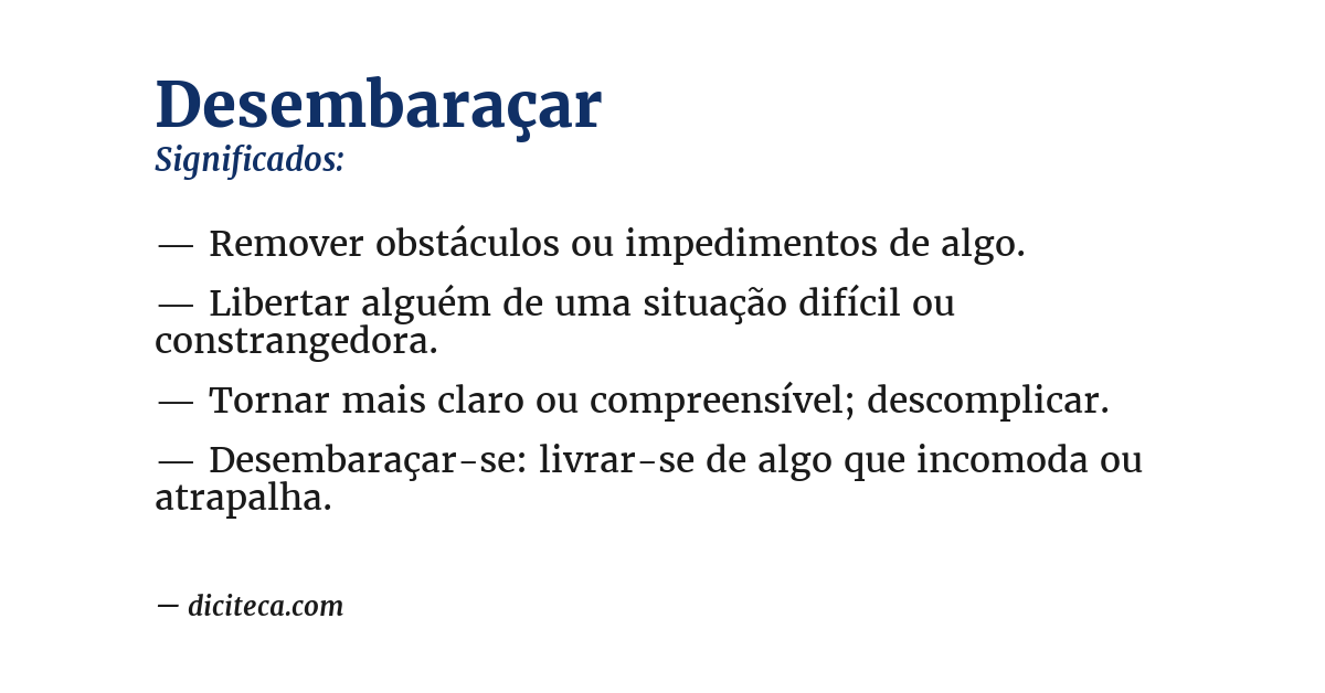 Significado de desembaraçar