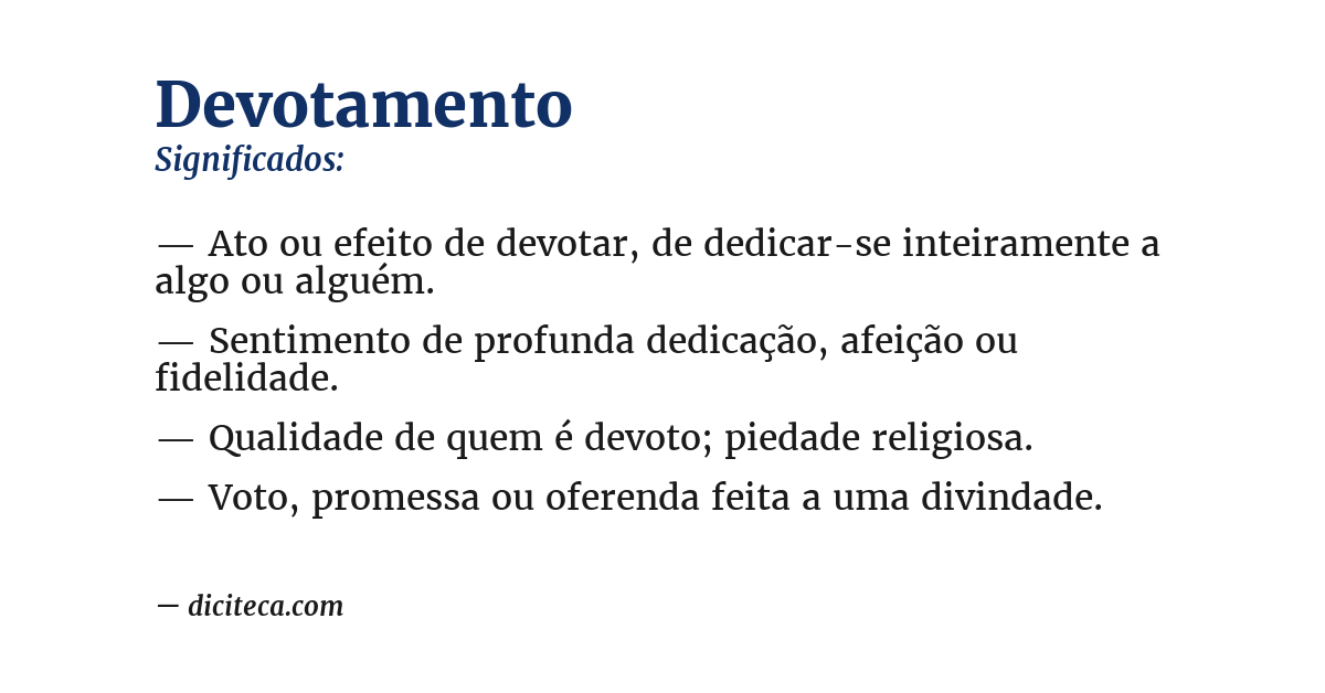 Significado de devotamento