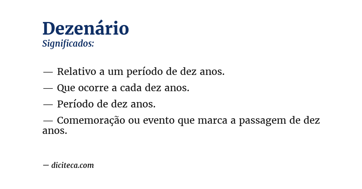 Significado de dezenário