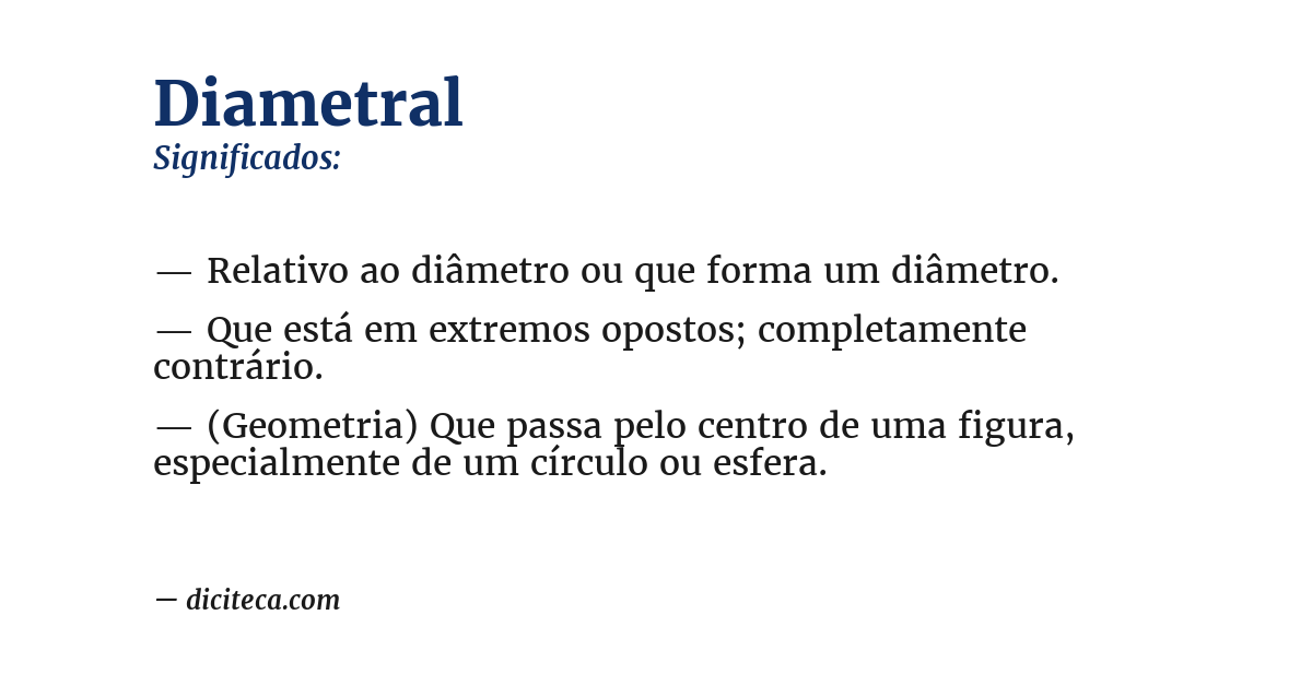 Significado de diametral