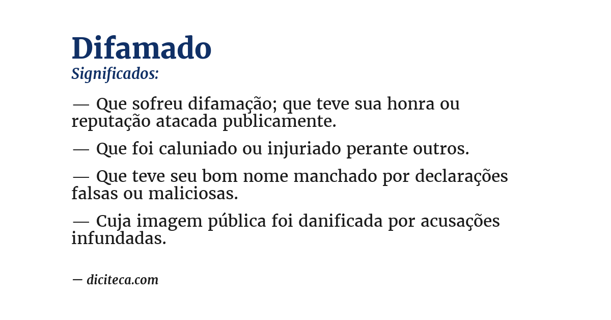 Significado de difamado