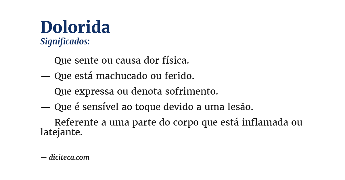 Significado de dolorida
