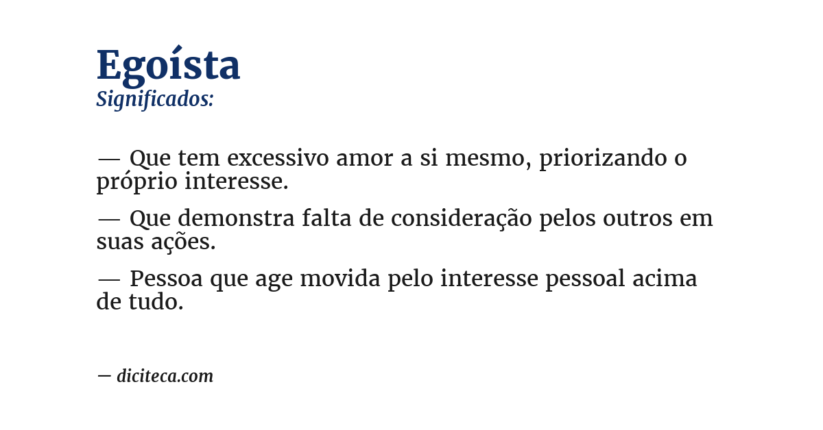 Significado de egoísta