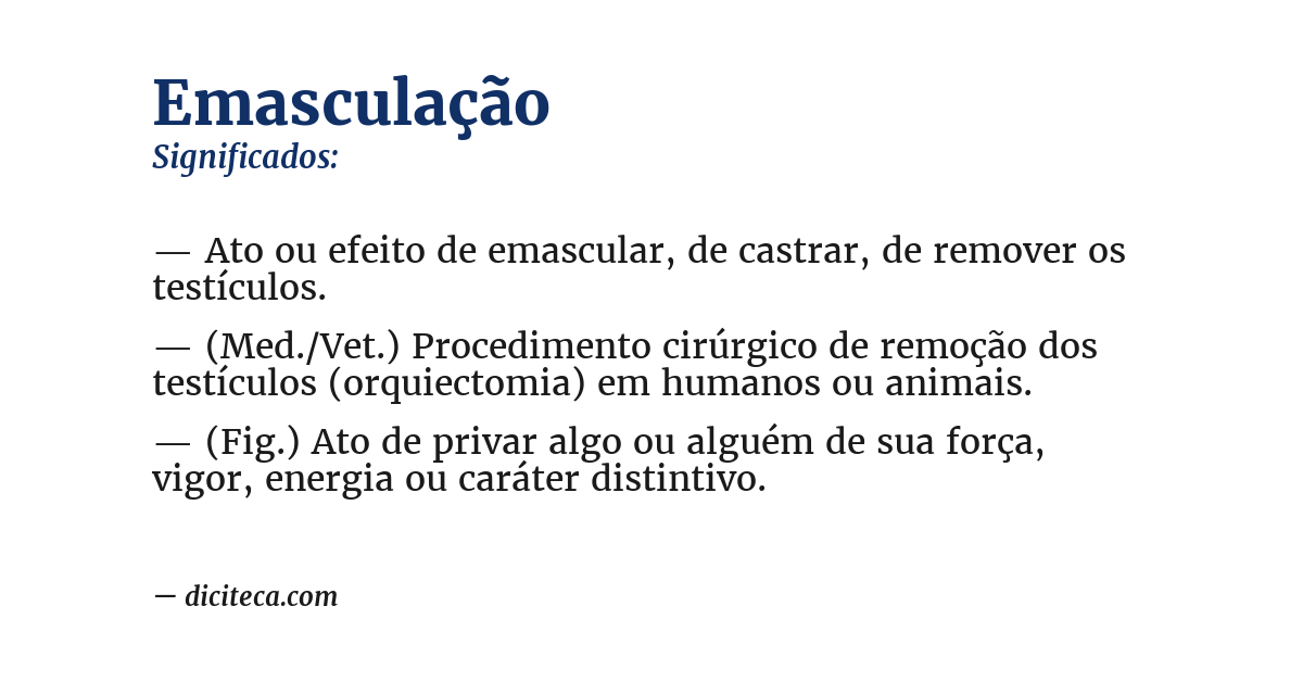 Significado de emasculação
