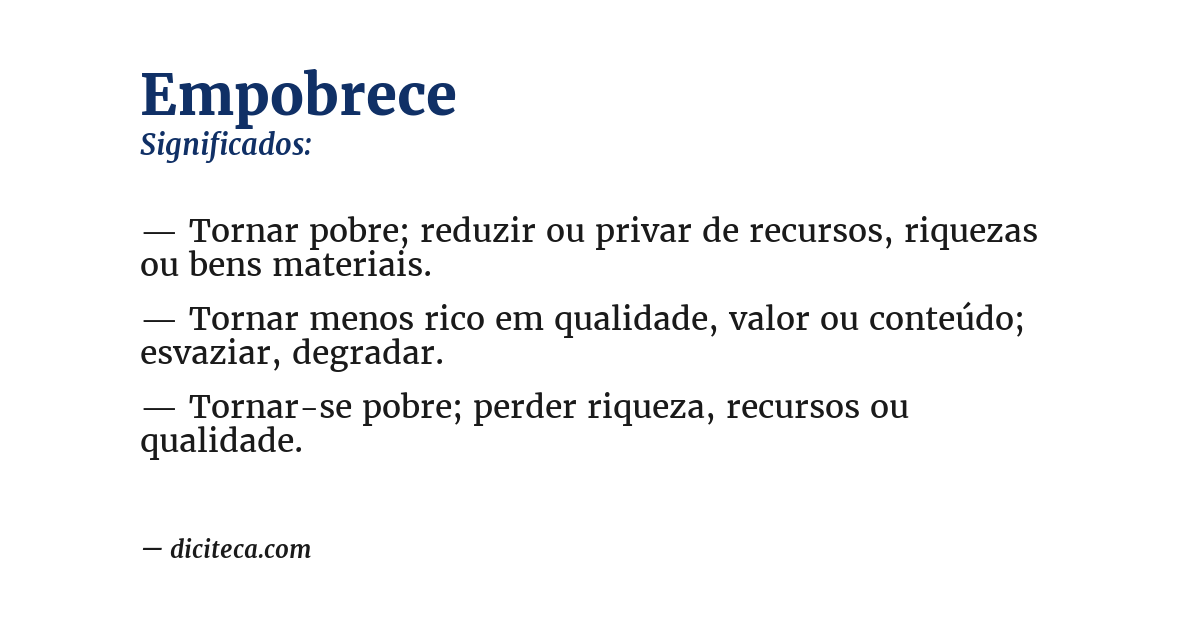 Significado de empobrece