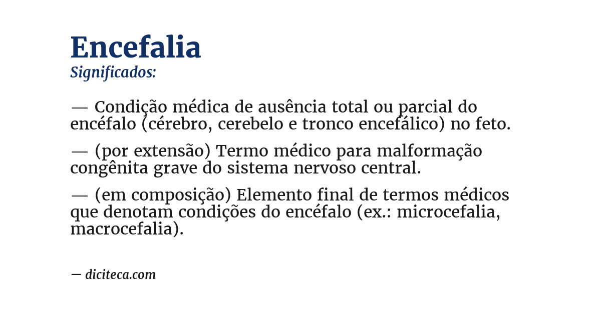 Significado de encefalia