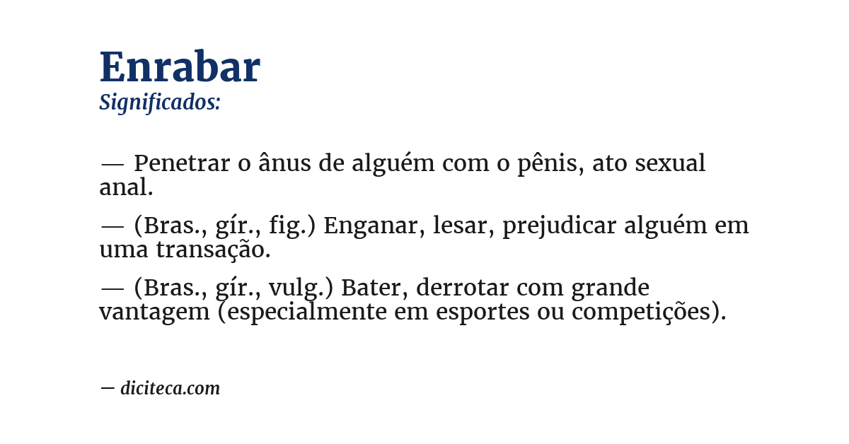 Significado de enrabar