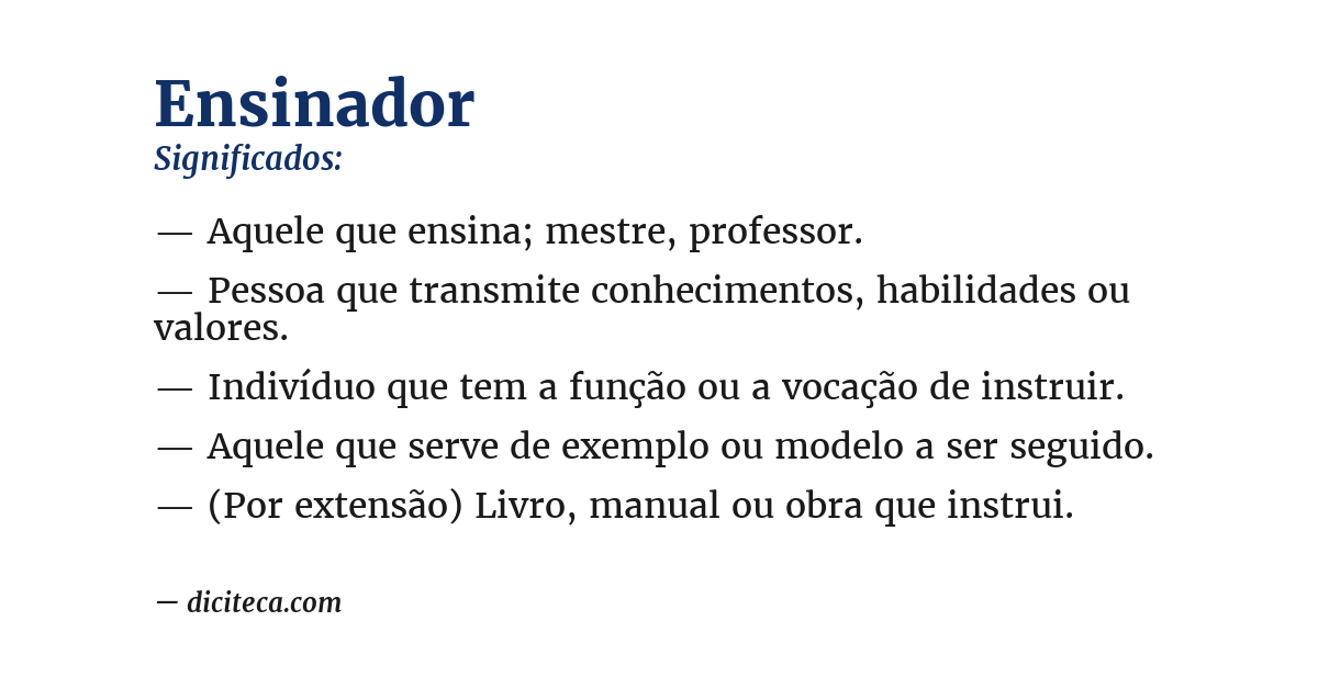 Significado de ensinador