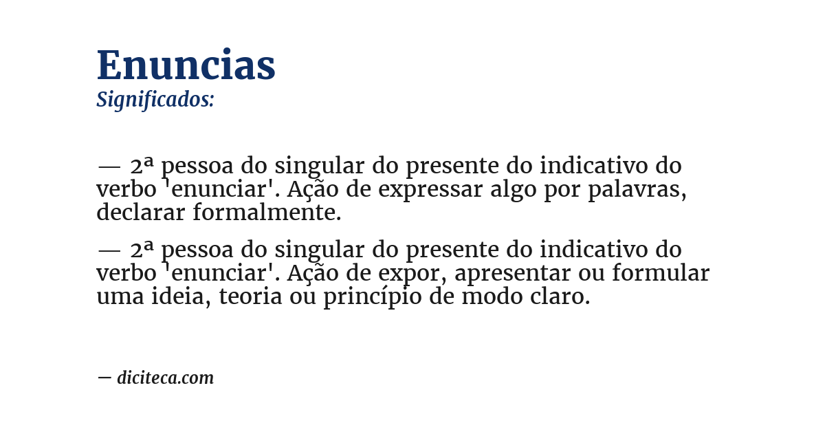 Significado de enuncias