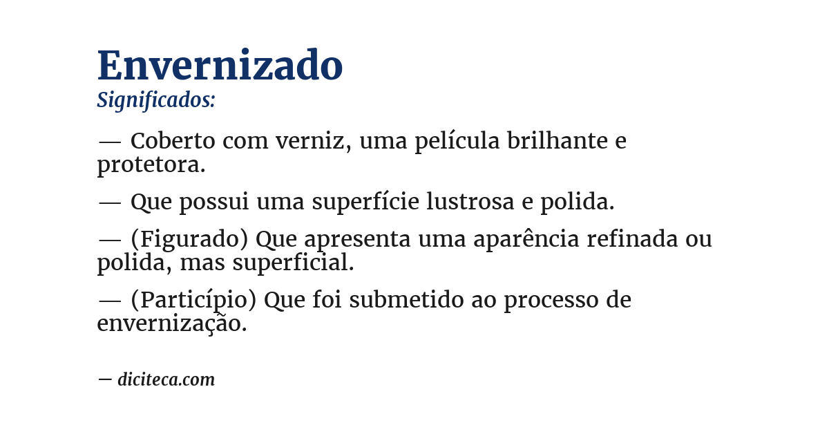 Significado de envernizado