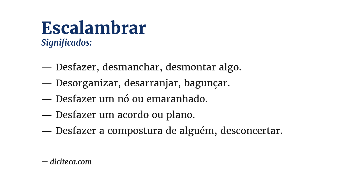 Significado de escalambrar