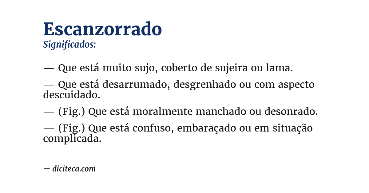 Significado de escanzorrado