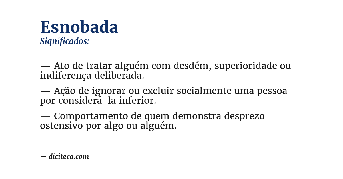 Significado de esnobada