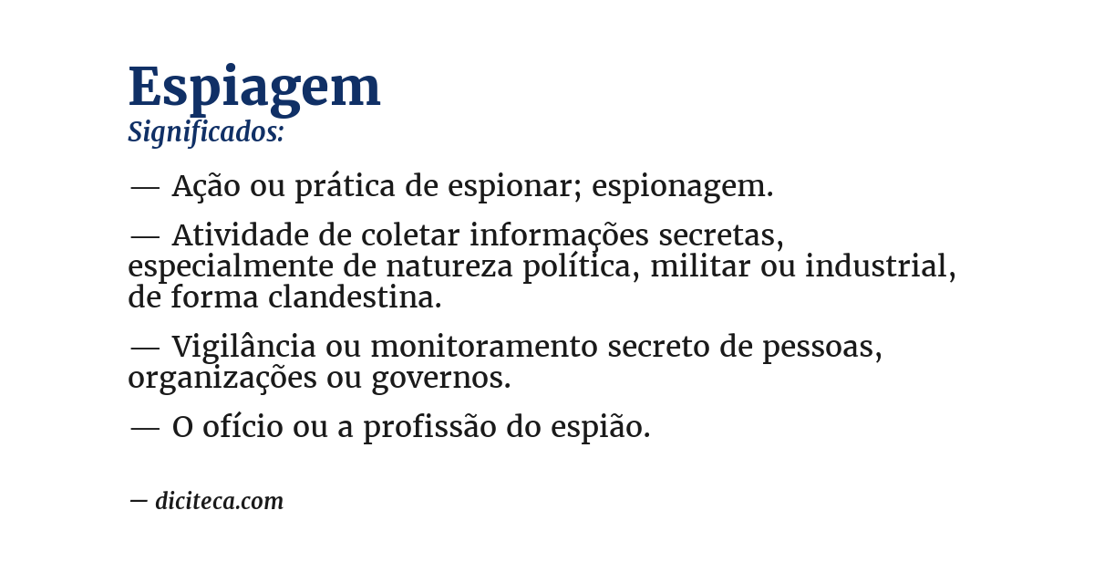 Significado de espiagem