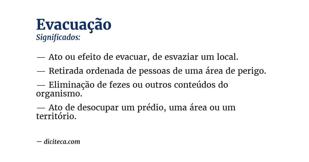 Significado de evacuação