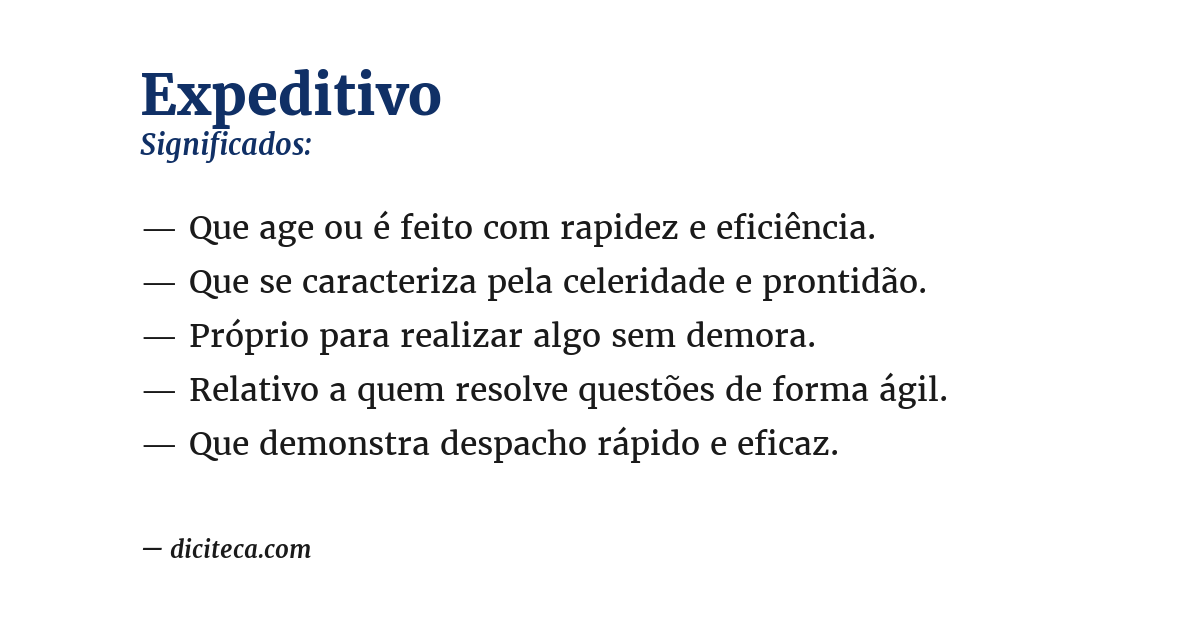 Significado de expeditivo
