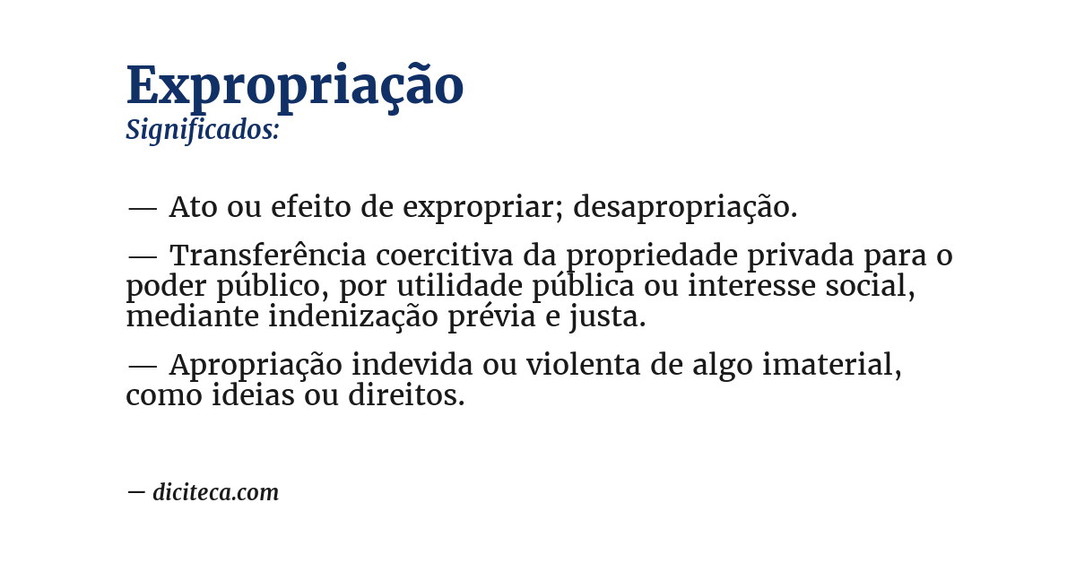 Significado de expropriação