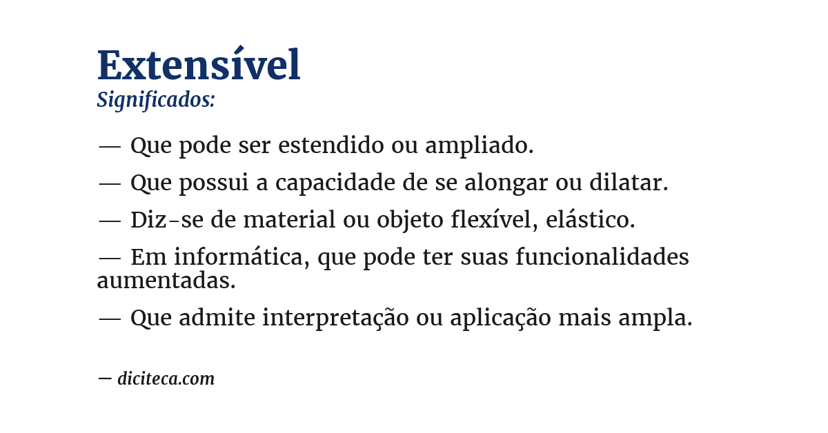 Significado de extensível