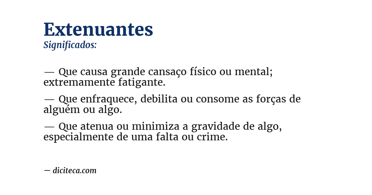 Significado de extenuantes
