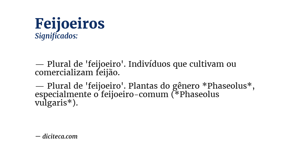 Significado de feijoeiros
