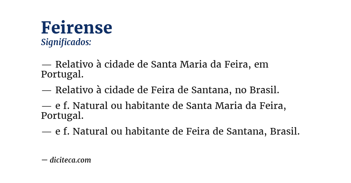Significado de feirense
