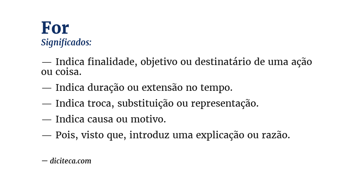 Significado de for