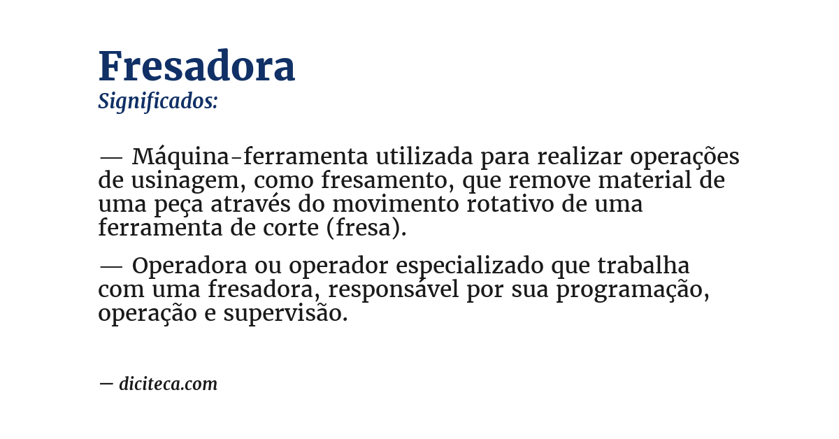 Significado de fresadora